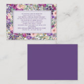 Paarse roze Floral Little Girl Baby shower Books Informatiekaartje (Voorkant / Achterkant)