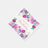 Paarse roze Floral-meisje 1 september Napkin Servetten (Hoek)