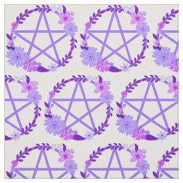 Paarse Roze Floral Pentacles Cheeky Witch® Fabric Stof