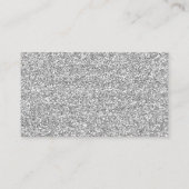 Paarse roze Floral Silver Glitter Informatiekaartje (Achterkant)