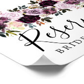 Paarse roze Floral Weddenschap Gereserveerd Poster (Hoek)