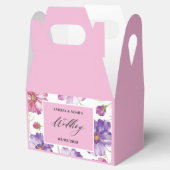 Paarse roze Floral Wedding Bedankdoosjes (Geopend)