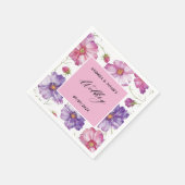Paarse roze Floral Wedding Servet (Hoek)