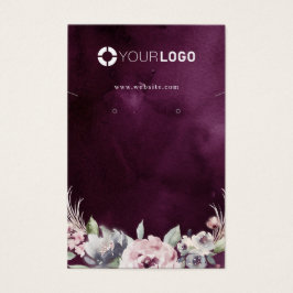 Paarse roze florale aangepaste logo oorscherm visitekaartje