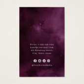Paarse roze florale aangepaste logo oorscherm visitekaartje (Achterkant)