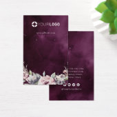 Paarse roze florale aangepaste logo oorscherm visitekaartje (Bureau)