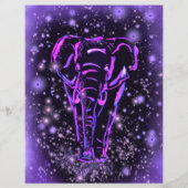 Paarse roze flyer-olifant op Sterrennacht Flyer (Achterkant)
