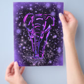 Paarse roze flyer-olifant op Sterrennacht Flyer (Hand)