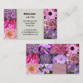 Paarse roze fotografie collage visitekaartje (Voorkant / Achterkant)