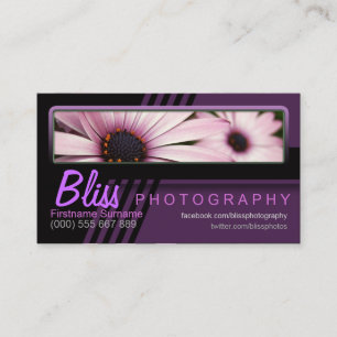 Paarse roze fotografie met fotosjabloon Business Visitekaartje