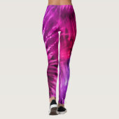 Paarse roze Fuchsia Psychedelic Starburst Tie Dye Leggings (Achterkant)