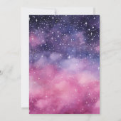 Paarse Roze Galaxy Ster Trouw Kaart (Achterkant)
