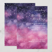 Paarse Roze Galaxy Ster Trouw Kaart (Voorkant / Achterkant)