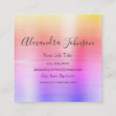 Paarse Roze Geborsteld Metalen Wimper Extensies Vierkante Visitekaartje (Achterkant)