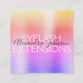 Paarse Roze Geborsteld Metalen Wimper Extensies Vierkante Visitekaartje (Voorkant)