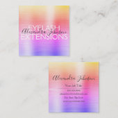 Paarse Roze Geborsteld Metalen Wimper Extensies Vierkante Visitekaartje (Voorkant / Achterkant)