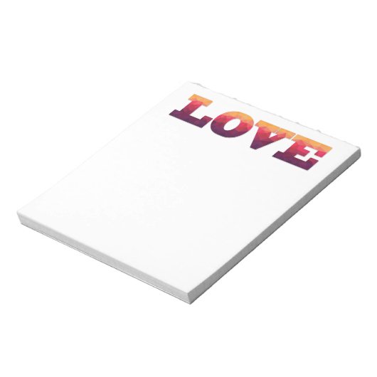 Paarse, roze, geel geometrisch Liefde notitieblok (Linkerzijde)