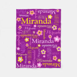 Paarse roze geel meisjes Miranda naam deken