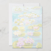 paarse roze geel waterlelie vijveraquarel kaart (Achterkant)