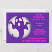 Paarse Roze Geest Griezelige Halloween Spokerige F Kaart (Voorkant)