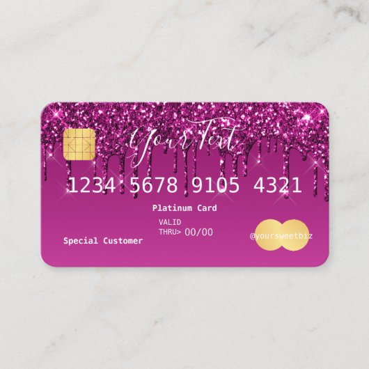 Paarse roze gelanceerde lening visitekaartje (Voorkant)