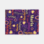 Paarse roze gele meisjes naam Maria harten Fleece Deken (Voorkant (Horizontaal))