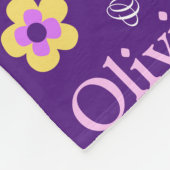 Paarse roze gele meisjes naam Olivia flower Fleece Deken (Hoek)