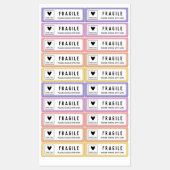 Paarse Roze Gele Randen Breekbaar Zakelijk Logo Labels (Vel)