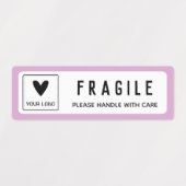 Paarse Roze Gele Randen Breekbaar Zakelijk Logo Labels (Design 2)