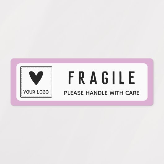 Paarse Roze Gele Randen Breekbaar Zakelijk Logo Labels (Design 2)