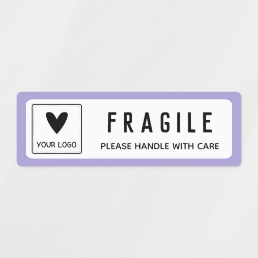 Paarse Roze Gele Randen Breekbaar Zakelijk Logo Labels (Design 1)