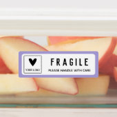 Paarse Roze Gele Randen Breekbaar Zakelijk Logo Labels (Aangebracht)