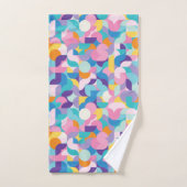 Paarse & Roze Geometrisch Patroon Bad Handdoek (Handdoek)