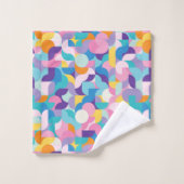 Paarse & Roze Geometrisch Patroon Bad Handdoek (Wasdoekje)