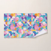 Paarse & Roze Geometrisch Patroon Bad Handdoek (Handdoek)