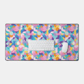Paarse & Roze Geometrisch Patroon Bureaumat (Keyboard & Muis)