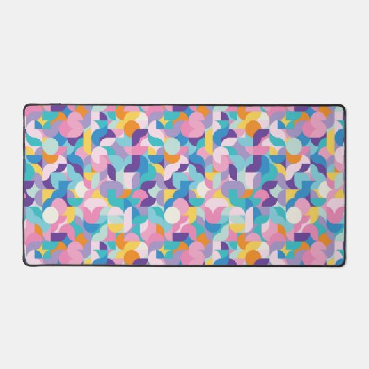 Paarse & Roze Geometrisch Patroon Bureaumat (Voorkant)