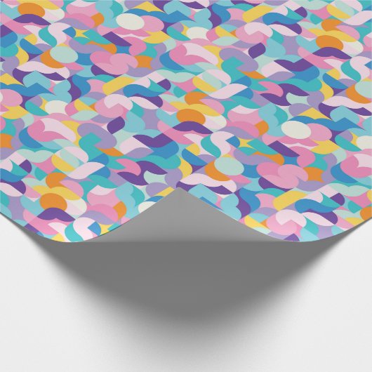 Paarse & Roze Geometrisch Patroon Cadeaupapier (Hoek)