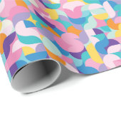 Paarse & Roze Geometrisch Patroon Cadeaupapier (Rol Hoek)