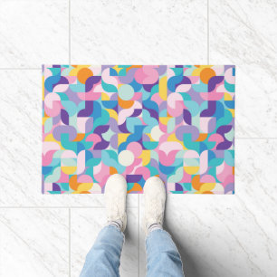 Paarse & Roze Geometrisch Patroon Deurmat