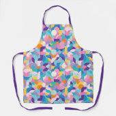 Paarse & Roze Geometrisch Patroon Schort (Voorkant)