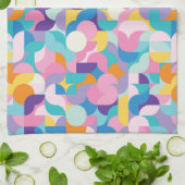 Paarse & Roze Geometrisch Patroon Theedoek (Gevouwen)