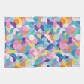 Paarse & Roze Geometrisch Patroon Theedoek (Horizontaal)