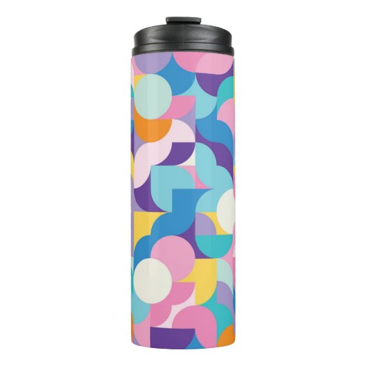 Paarse & Roze Geometrisch Patroon Thermosbeker (Voorkant)