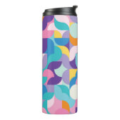 Paarse & Roze Geometrisch Patroon Thermosbeker (Gedraaid links)