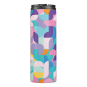 Paarse & Roze Geometrisch Patroon Thermosbeker (Achterkant)