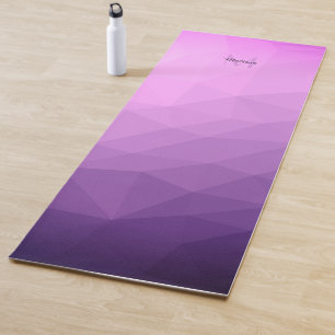 Paarse roze geometrische mesh ombre patroon Monogr Yogamat