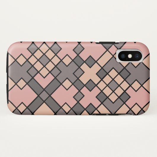 paarse roze geometrische vorm Case-Mate iPhone case (Achterkant (horizontaal))