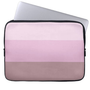 Paarse roze gestreept ombre laptop sleeve