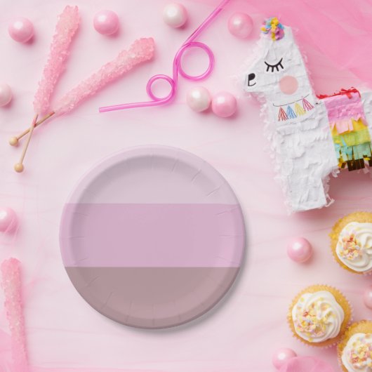 Paarse roze gestreept ombre papieren bordje (Feest)
